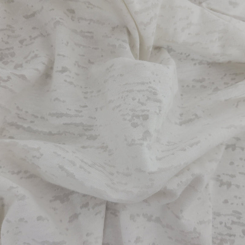 1 Yard Off White Cotton Blend Burnout Jersey Knit Soft Lightweight 61 inch Width
