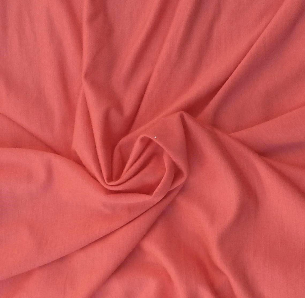 1 Yard Sugar Coral Modal Spandex Jersey Knit Fabric for Dresses, Tops, and Loungewear Projects