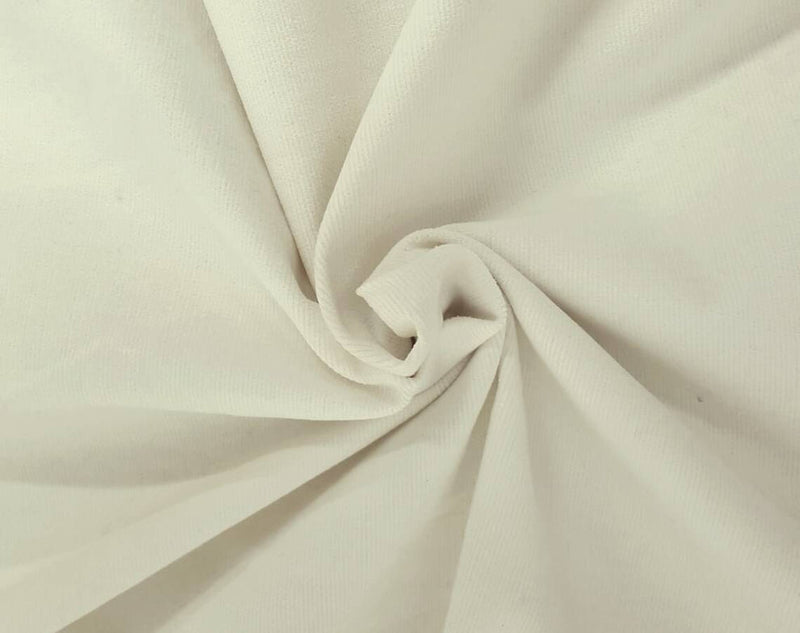 1 Yard PFD Off White Cotton Spandex Corduroy Fabric Soft Stretchy Textured Material for Apparel & Crafts