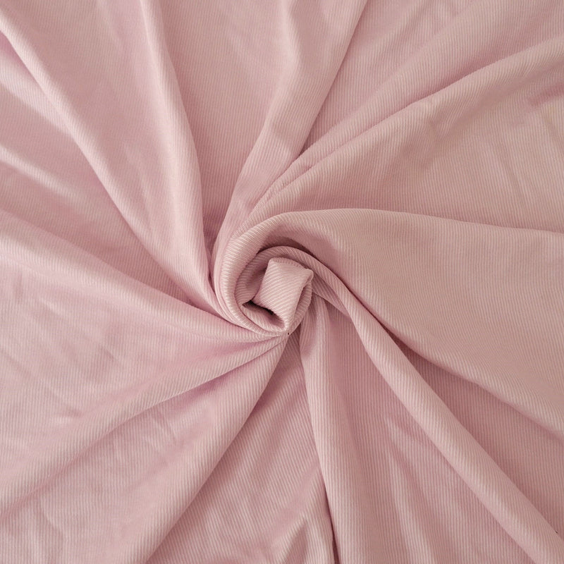 Cotton Rayon 1x1 Rib Knit Blush