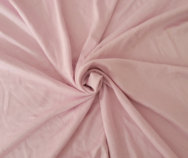 Cotton Rayon 1x1 Rib Knit Blush