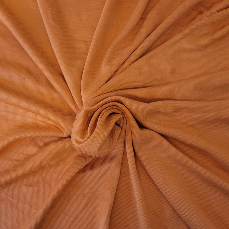 Cotton Rayon 1x1 Rib Knit Orange