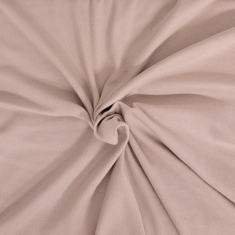 1 Yard Pink Smoke Cotton Spandex 2x1 Rib Knit Fabric Soft Stretch Durable