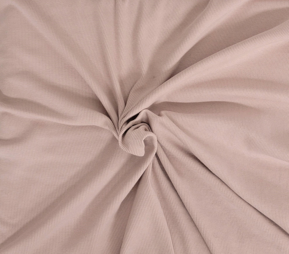 1 Yard Pink Smoke Cotton Spandex 2x1 Rib Knit Fabric Soft Stretch Durable