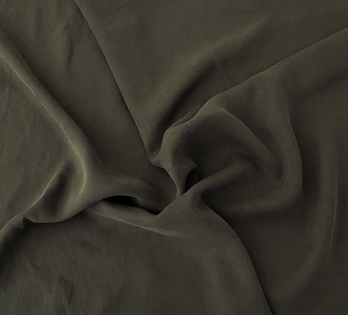 Cupro Tencel Twill Olive Fabric