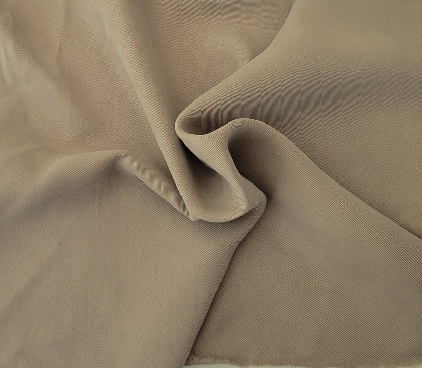 1 Yard Putty Cupro Tencel Twill Fabric For Dresses Home Décor 62 Inch Wide