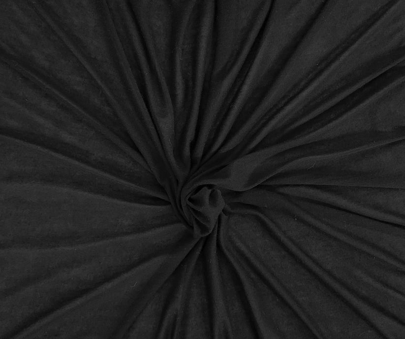 1 Yard Black Silk Micro Modal Jersey Knit Fabric Soft Stretch Material for Tops Dresses Loungewear