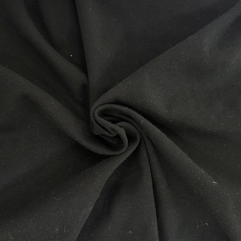 1 Yard Black 1x1 Rib Knit 100% Cotton Fabric Soft Stretchy Tubular 26" Width