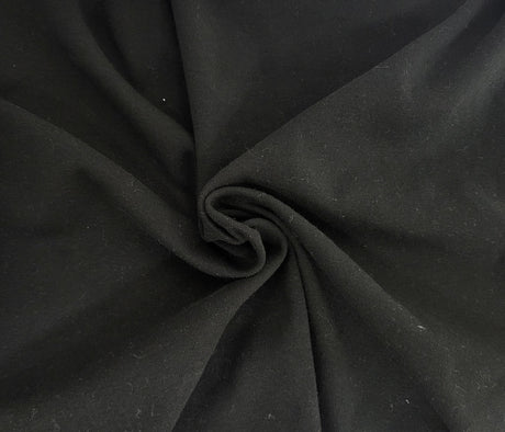 Black Cotton Rib Knit Tubular Fabric