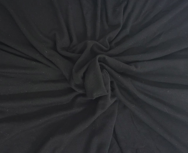 Bamboo Spandex 1x1 Rib Knit Black