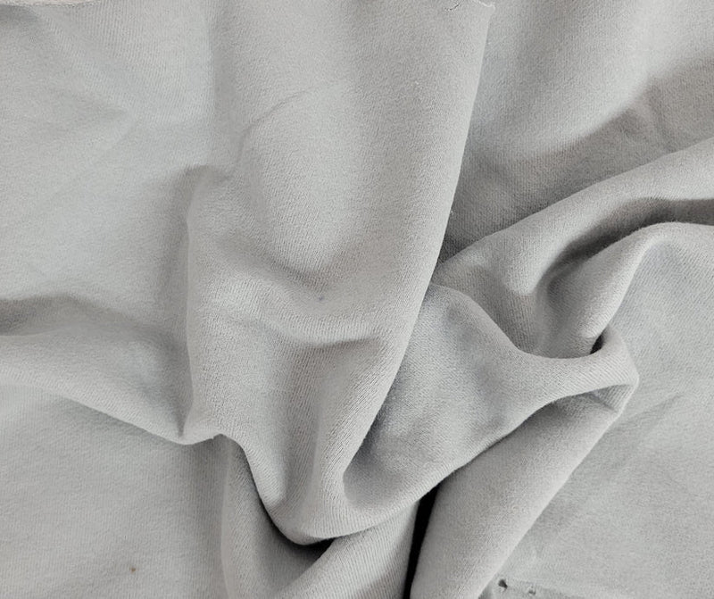 1 Yard Silver Gray 100 Percent Cotton Sweatshirt Fleece Knit Fabric 70 Inch Width