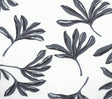 Linen White Gray Leaves Print Fabric
