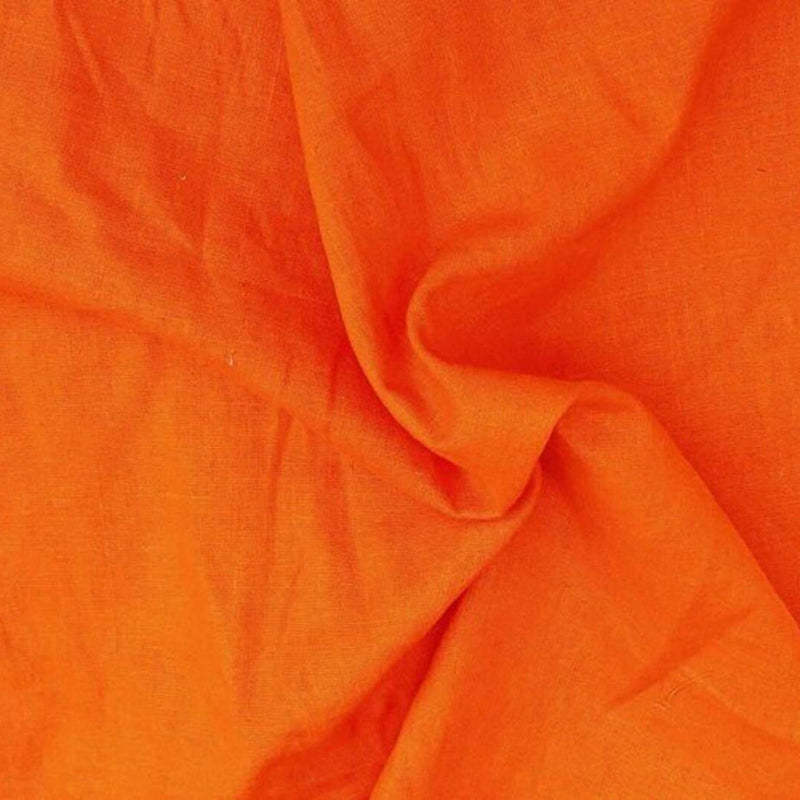1 Yard Bright Orange Linen Cotton Fabric Breathable Woven Linen Cotton Blend for Apparel, Crafts, and Home Décor