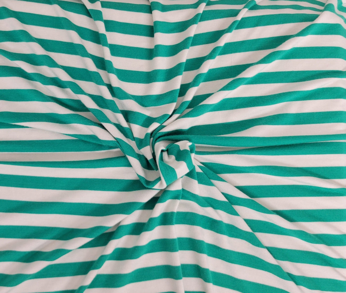 Modal Spandex Jersey Green White Stripe
