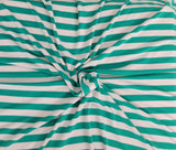 Modal Spandex Jersey Green White Stripe