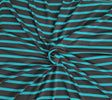 Striped Viscose Spandex Jersey Teal Black