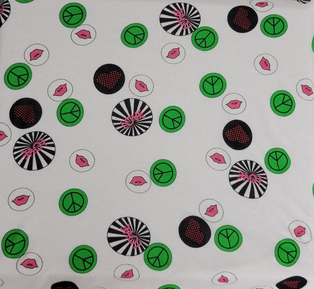 Printed Modal Spandex Jersey Heart Print
