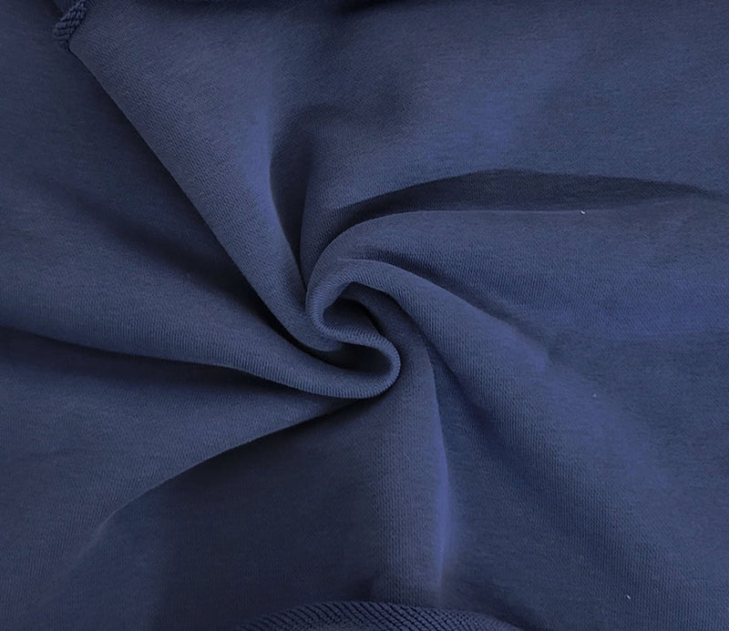 1 Yard Navy Silk Cotton French Terry Knit Combines the Softness of Silk.