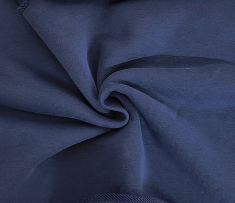 French Terry Knit Navy Silk Cotton
