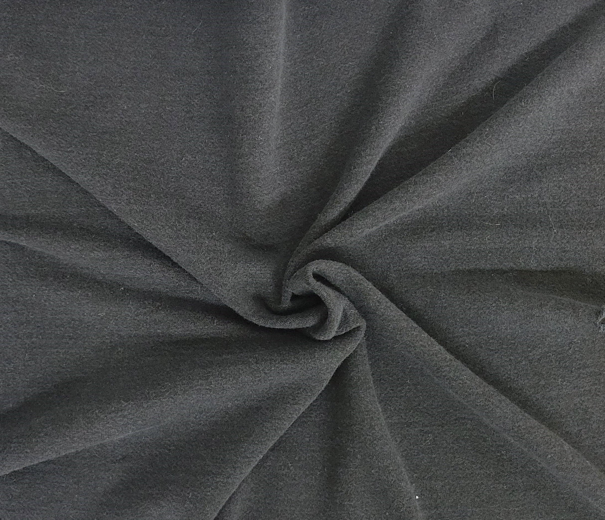 French Terry Knit Black Cotton Tencel Spandex