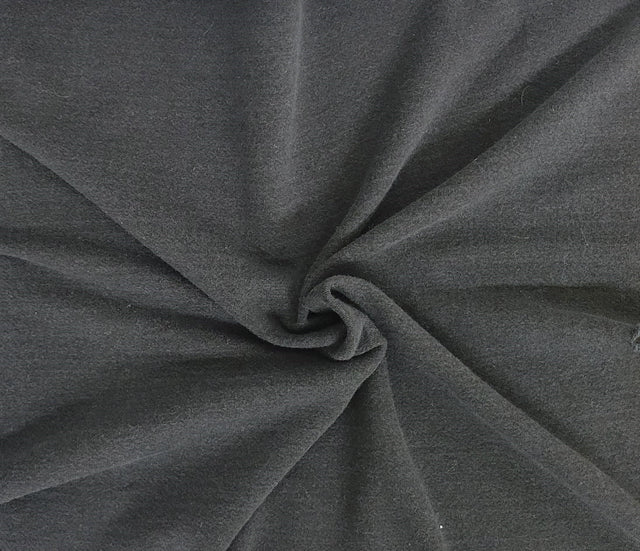 French Terry Knit Black Cotton Tencel Spandex