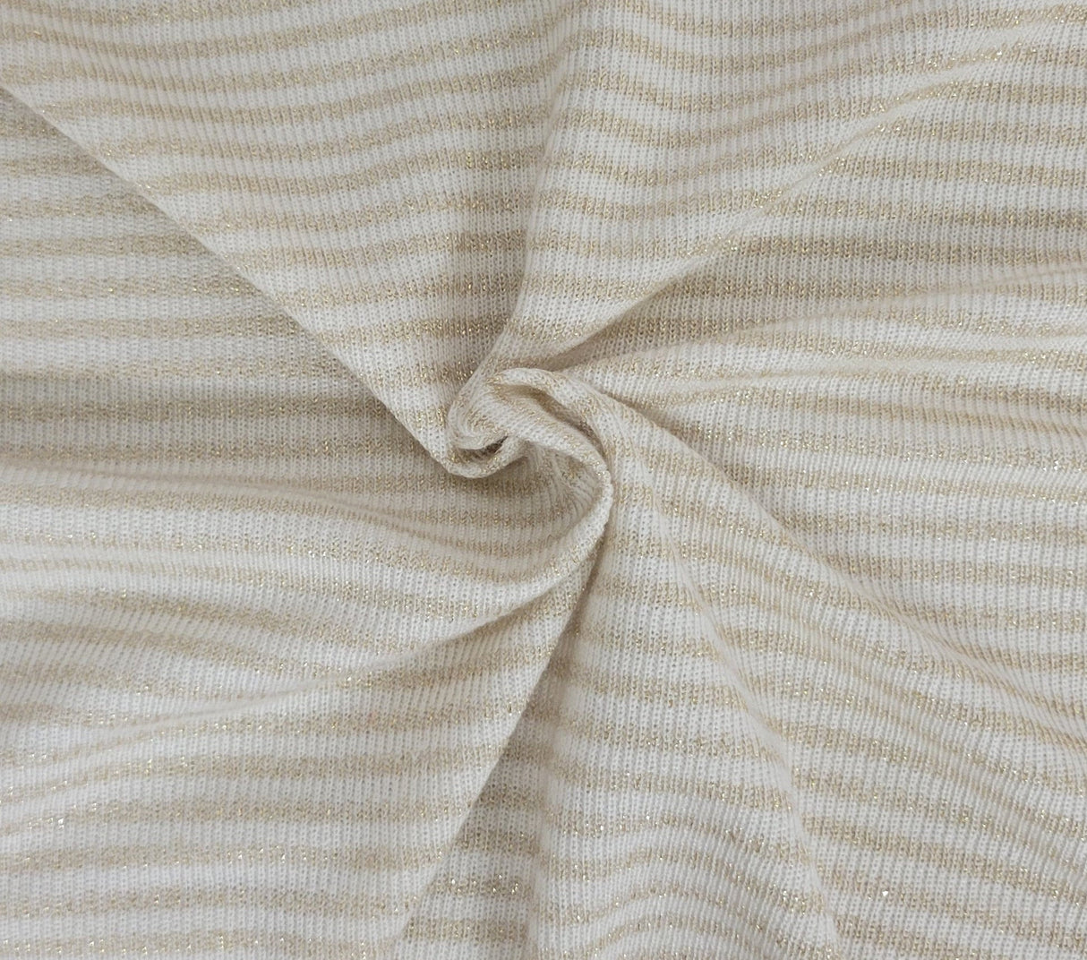 Sweater Knit Yarn-Dye Stripe Gold Lurex