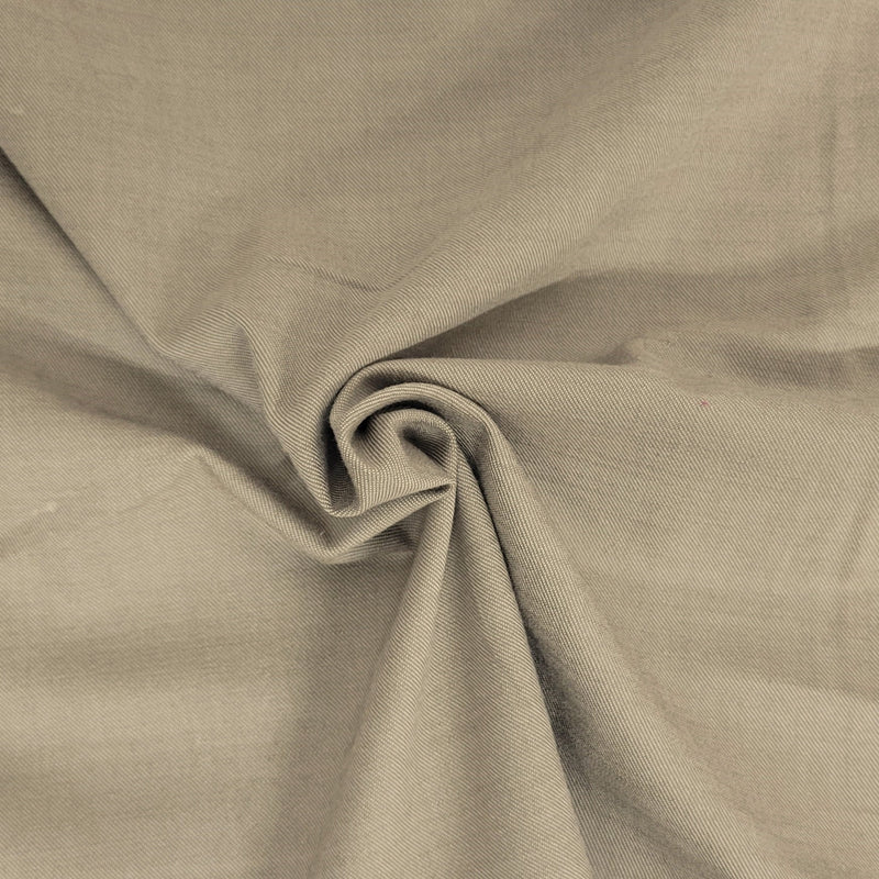 Wool Cotton Suiting Fabric Two Tone Khaki Sand