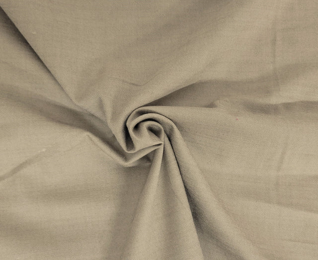 Wool Cotton Suiting Fabric Two Tone Khaki Sand