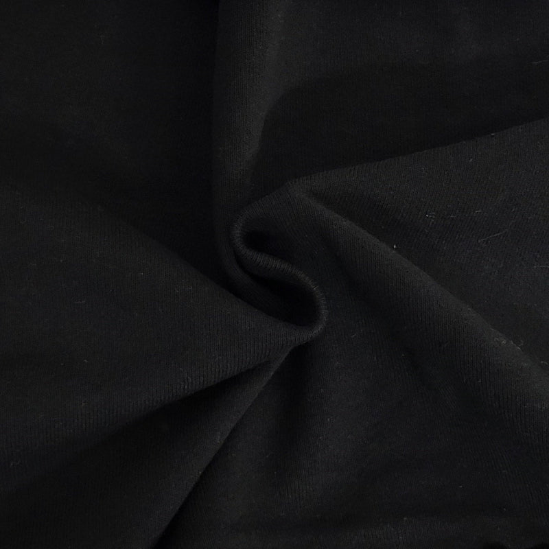 French Terry Knit Jet Black Cotton