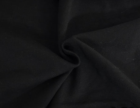 French Terry Knit Jet Black Cotton