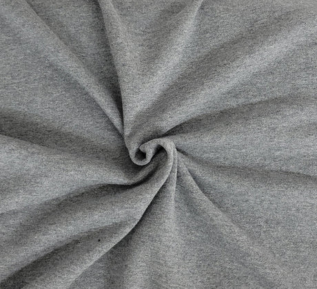 Cotton French Terry Knit Dark Heather Gray