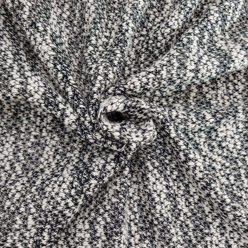 1 Yard Black White Yarn Dye Sweater Knit Rayon Blend Fabric for Cardigans, Scarves, Tops