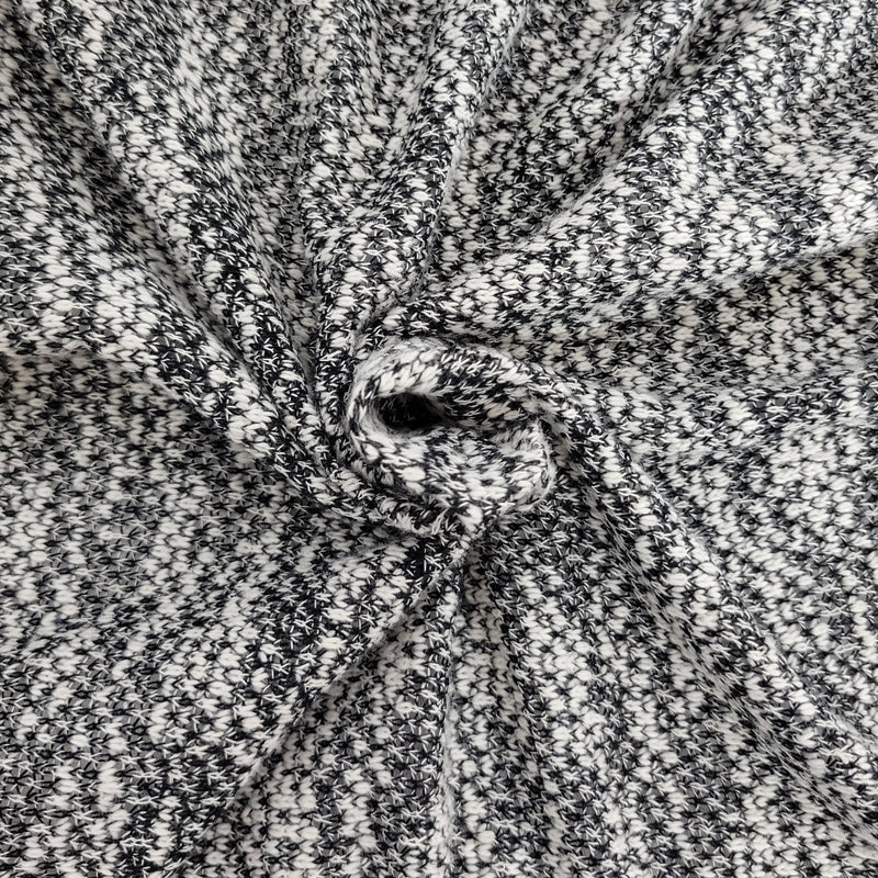 Sweater Knit Black White Yarn Dye