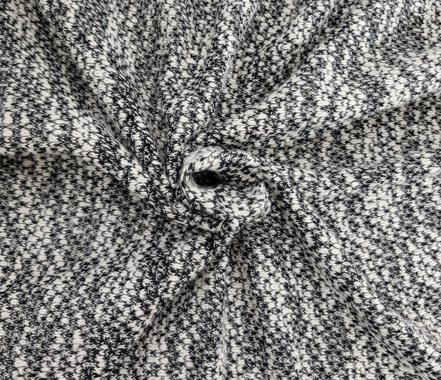 Sweater Knit Black White Yarn Dye