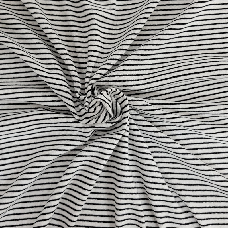 Baby Hacci Sweater Knit Black White Stripe