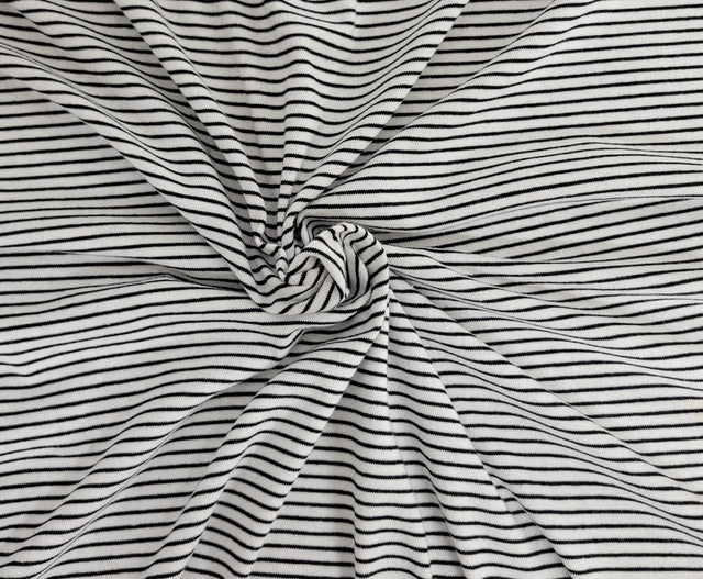 Baby Hacci Sweater Knit Black White Stripe