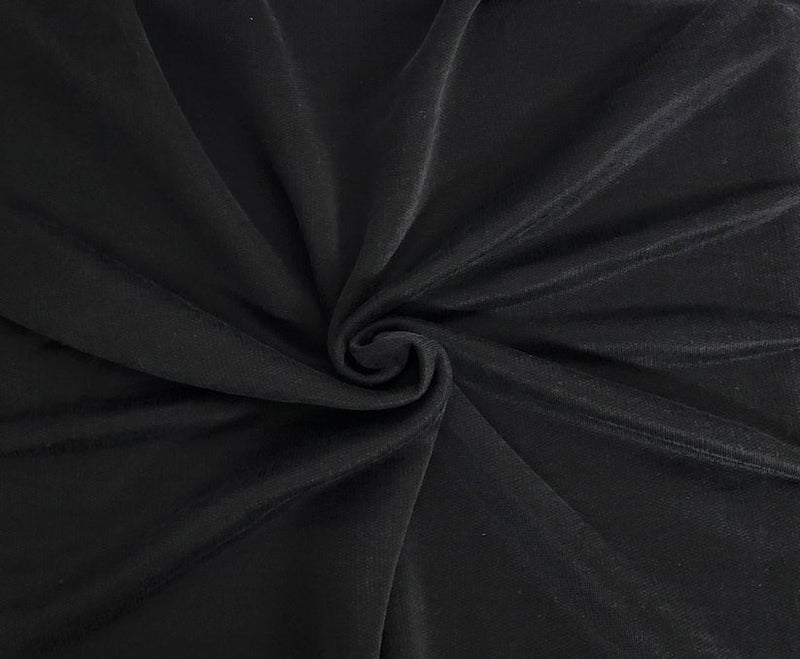1 Yard Black Cotton Rayon Blend French Terry Knit Fabric 64 Inch Width