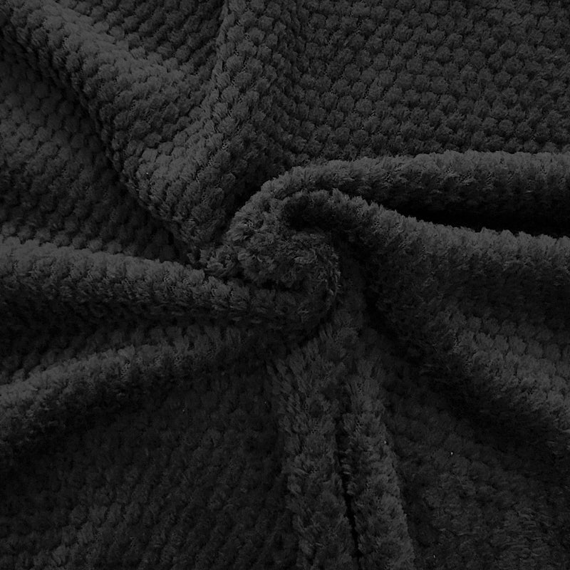 Minky Sherpa Black Dimple Dot
