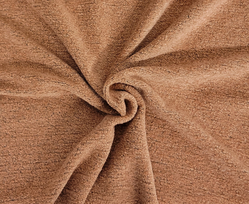 1 Yard Two Tone Black Sherbet Melon Sherpa Fleece Knit Rayon Blend Fabric