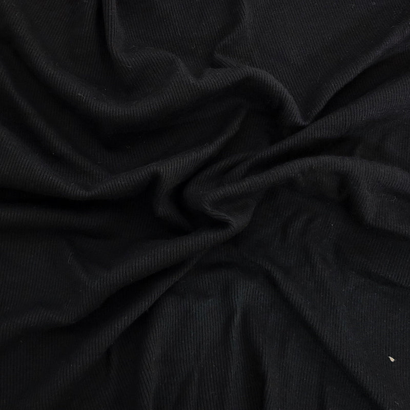 Black 2x1 Rib Knit Modal Cotton Spandex