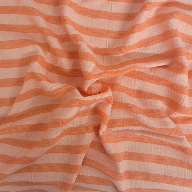 Rayon Acetate Stripe Orange Fabric