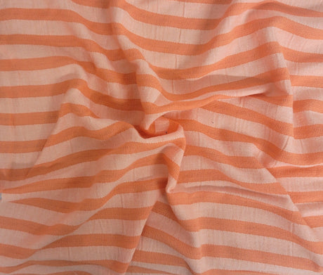 Rayon Acetate Stripe Orange Fabric