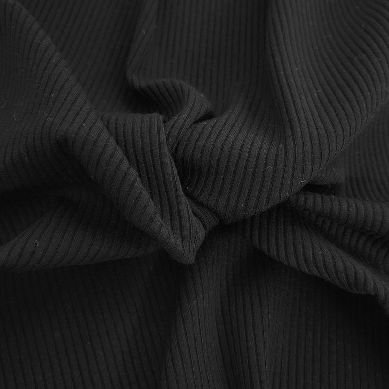 Rayon Spandex 4x2 Rib Black