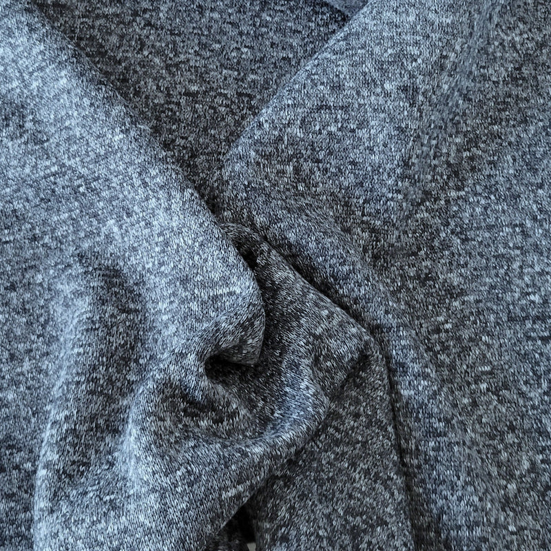 Heather Denim Polyester Fleece Knit