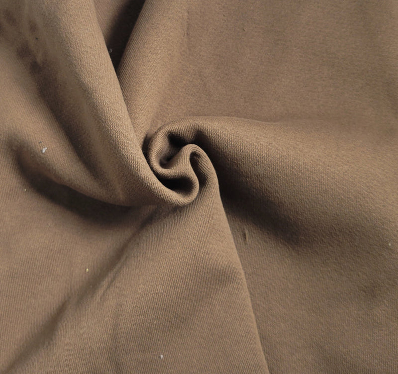 1 Yard Mocha Prewashed Cotton Sweatshirt Fleece Knit Fabric