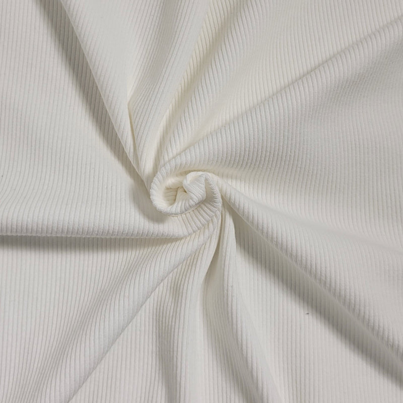 Cotton Spandex 2x1 Rib Knit Off White