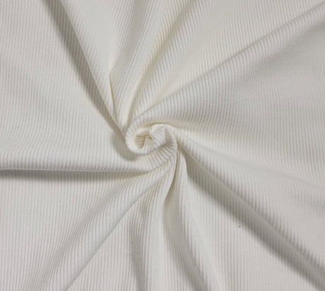 Cotton Spandex 2x1 Rib Knit Off White
