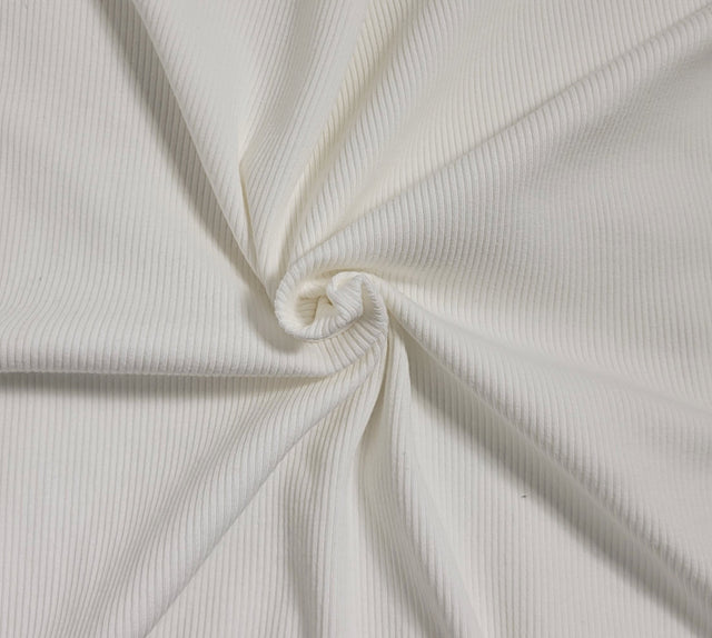 Cotton Spandex 2x1 Rib Knit Off White