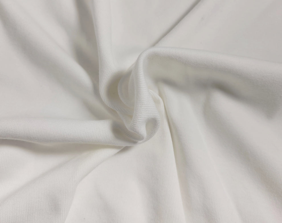 1 Yard PFD Cotton Spandex 1x1 Rib Knit Heavyweight Stretch Fabric for Dyeing & Apparel