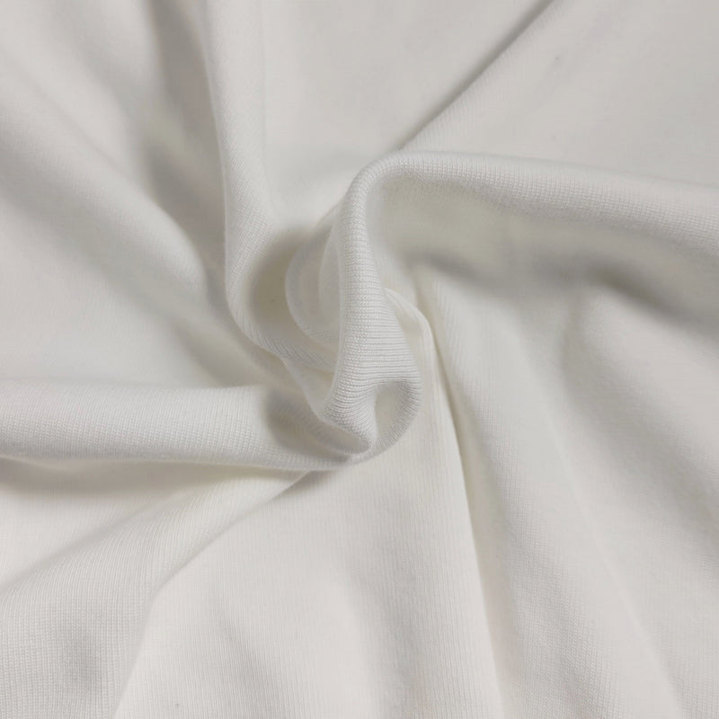 Cotton Spandex 1x1 Rib Knit PFD Off White